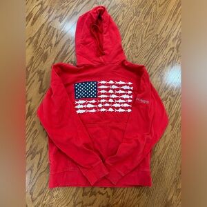 columbia pfg red american flag fish hoodie